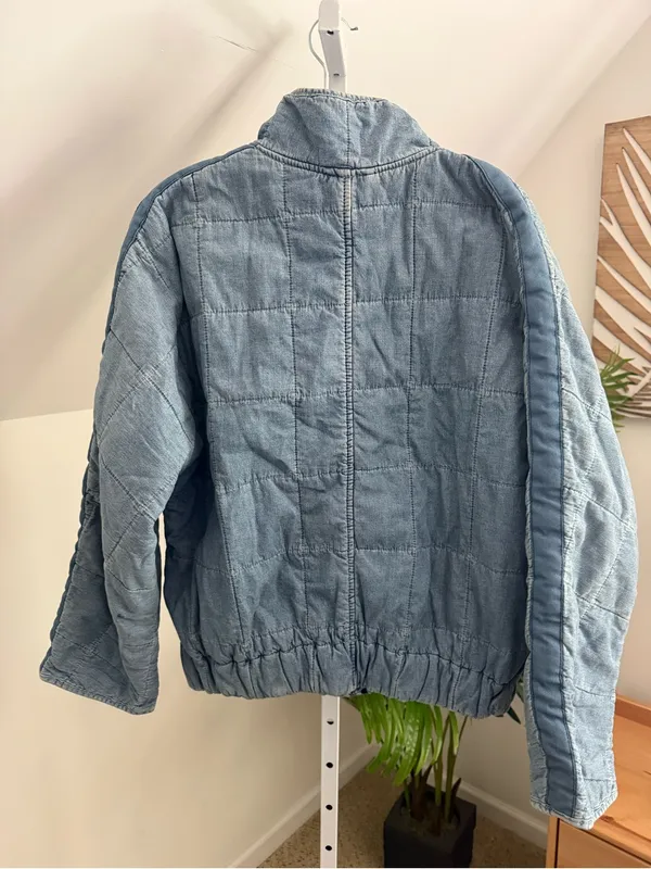 Free People Dolman Quilted Jacket in Blue Size XS - Image 3