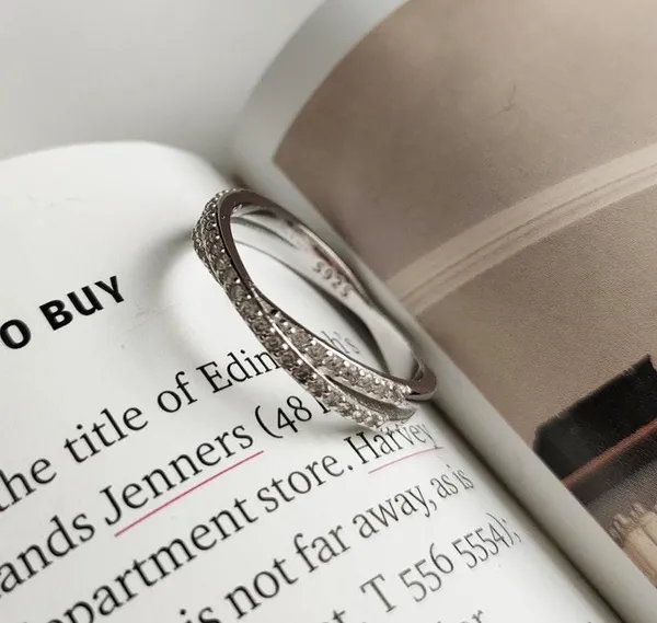 Grogeous Micro Pave Cross Ring Silver - Image 5