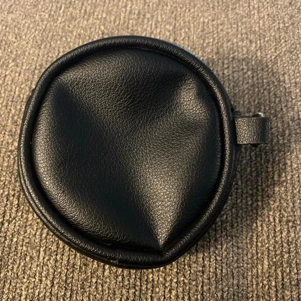Juicy couture black faux leather Coin Purse Headphone Makeup Travel Keychain - Image 3