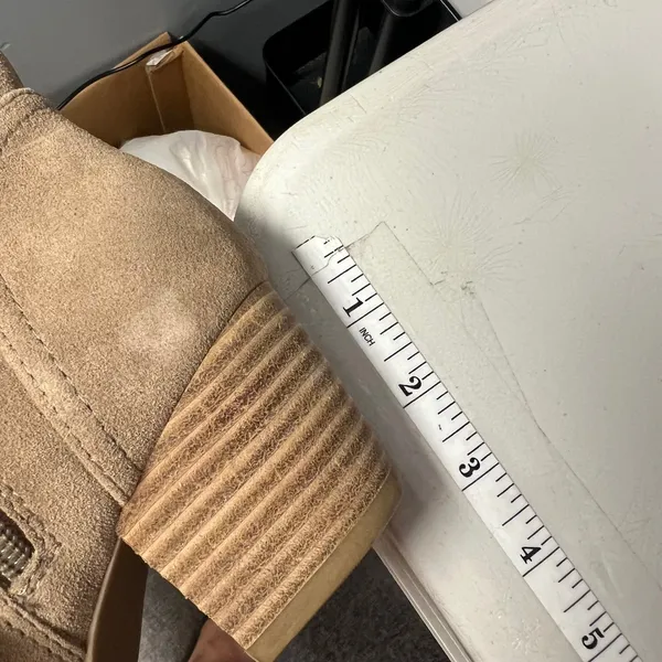 Sole Society Romy Tan Suede Ankle Boots Block Heel Size 6B/36 Taupe Booties - Image 7