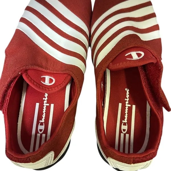 Champion Red and White Breeze Striped Suede Leather Shoes Womens 5.5 - Image 5