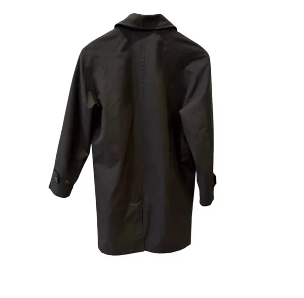Lucky Brand Vintage Inspired Black Trench Coat Lined Single Breasted M - Image 5