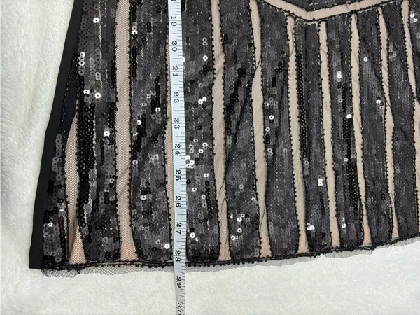 Metme Black Sequin V-Neck Evening Top‎ Size XXL - Image 8