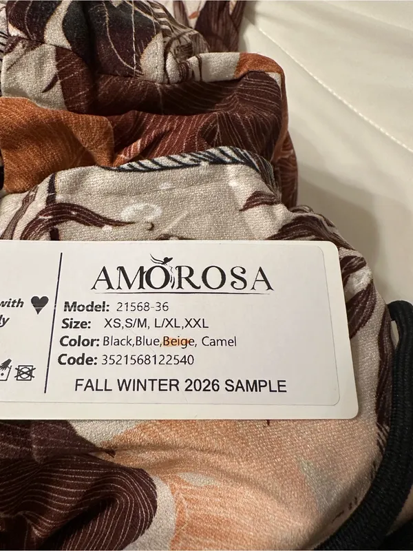 Amorosa Leaf Fauna Faux Suede Pants - Brown Tones - NWT - Size S-L (estimated) - Image 9