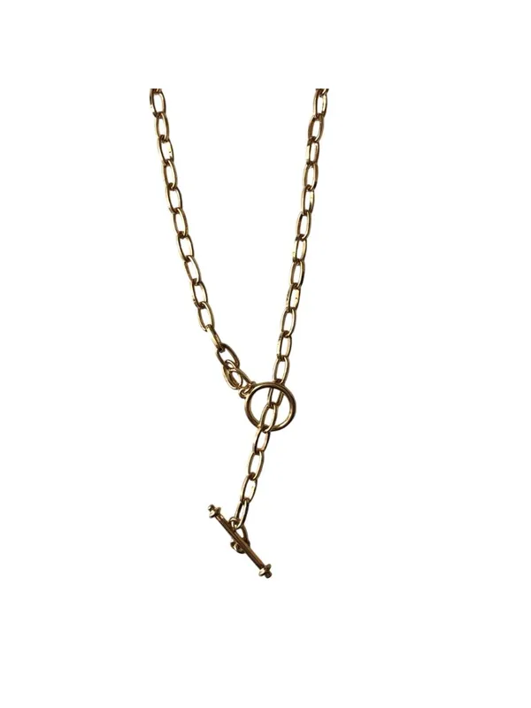Express Gold-Toned Link Necklace Toggle Clasp Fastener - Image 2