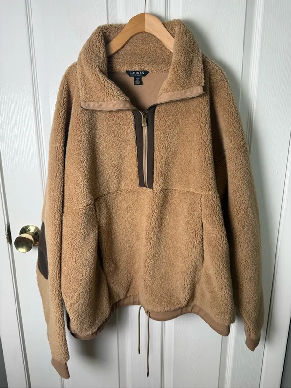 Lauren Ralph Lauren Sherpa Fleece Pullover in Camel XL - Image 2