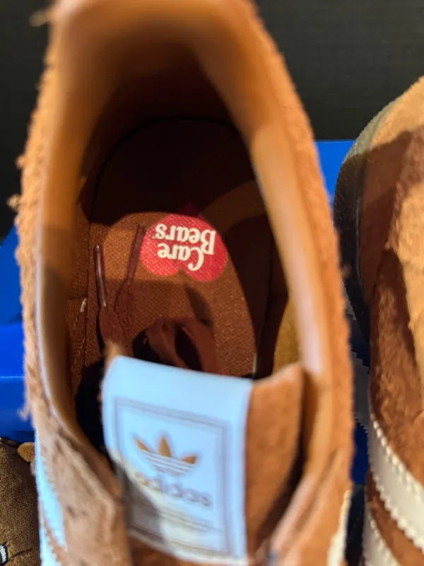Rare Women’s Adidas handball Spezial “Care Bears” size 9w comes with care bear - Image 4