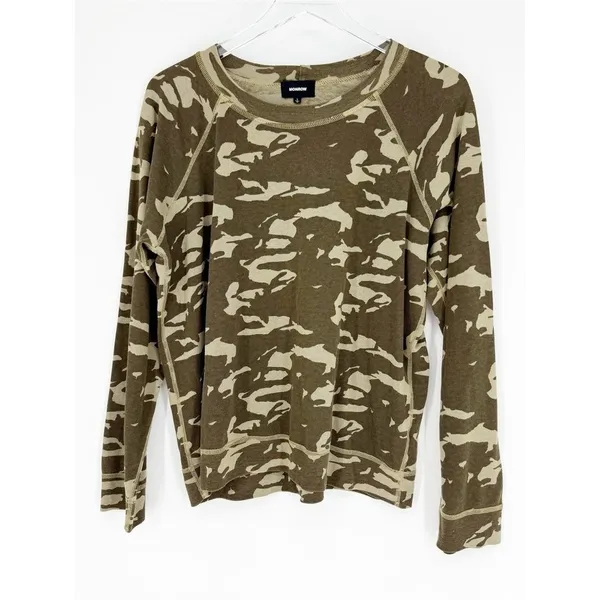 Monrow Camo‎ Crewneck Sweatshirt Women's Size L Athleisure Top - Image 2