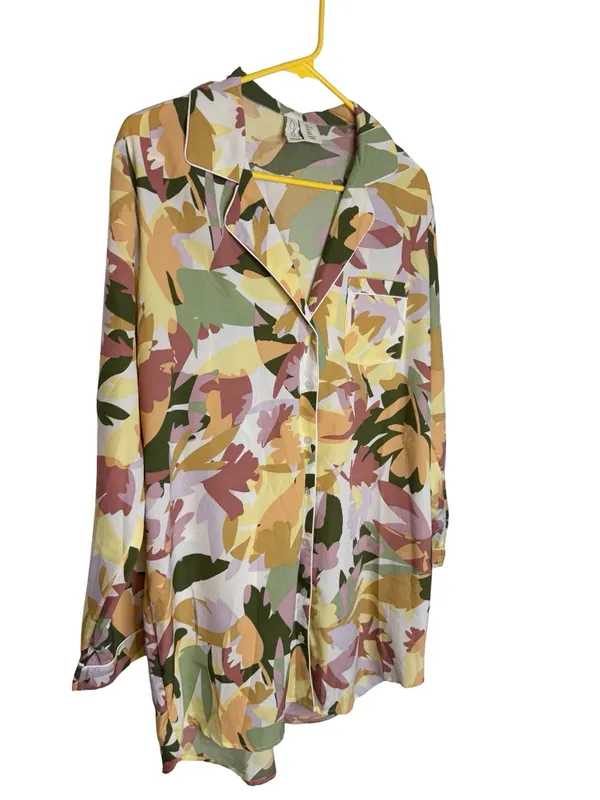 ✨‎ Joie Abstract Floral Pajama Shirt Size L 🌙✨ - Image 3