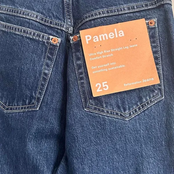 Reformation Pamela Ultra High Rise Straight Leg Jeans Wallis Wash Size 25 NWT - Image 6