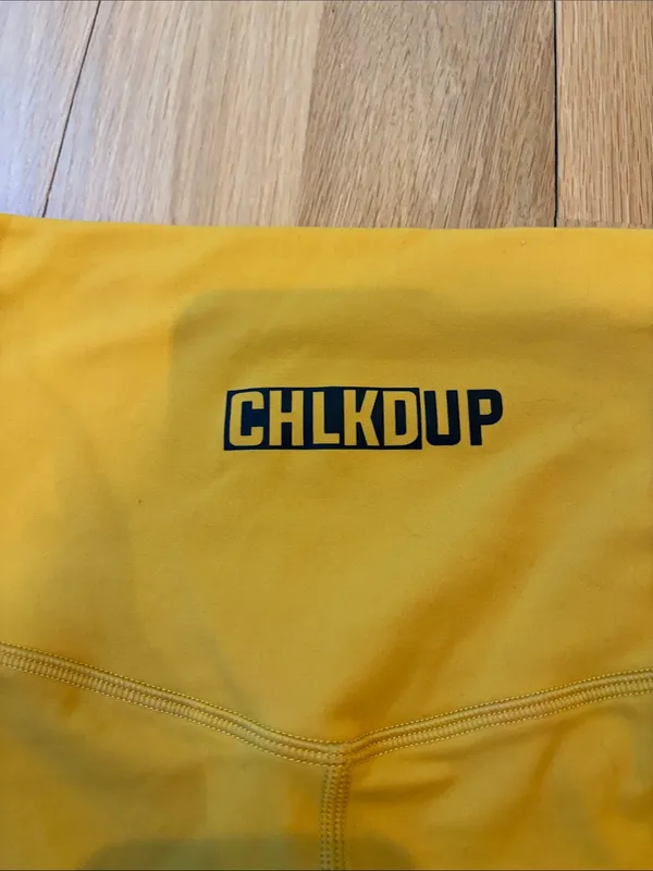 Chlkd Up Sculpt Biker Shorts Mustard Yellow Athletic Size Large - Image 2