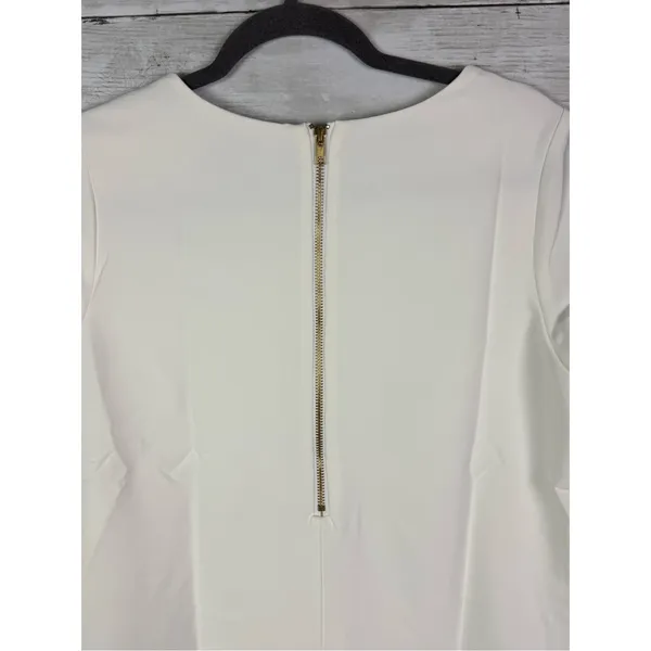 Lulus Ivory Short Sleeve Shift Mini Dress Size Small - Image 6
