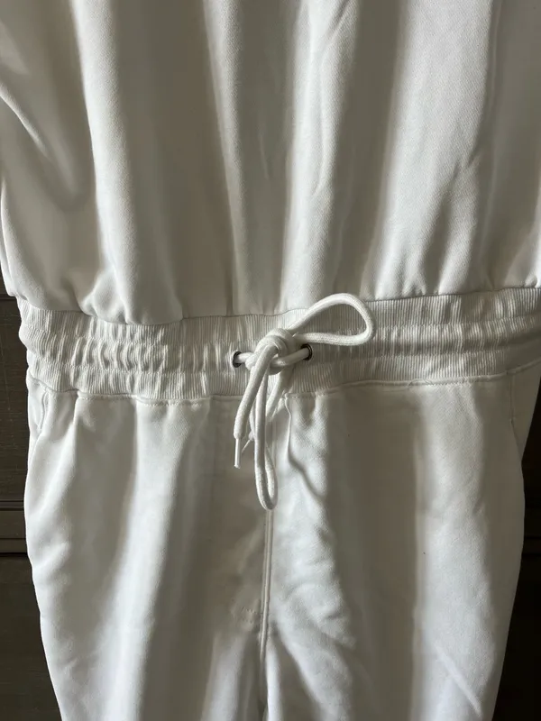 White Drawstring Jumpsuit - Image 7
