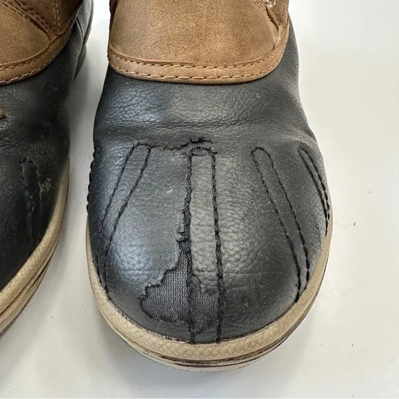 Bearpaw Boots Leighton Wool Blend‎ Lined Winter Boots Tan Black Womens Size 7 - Image 3