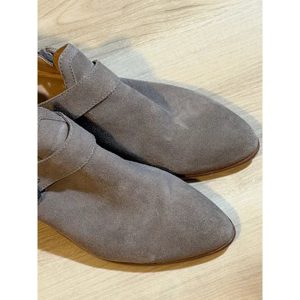 Frye and Co. Suede Ankle Booties Gray 8‎ Women Buckle Pointed Toe 3470781-GRY - Image 3