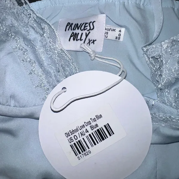 Princess Polly Old School Love Crop Top in Blue Size 0 New with tag - Image 14