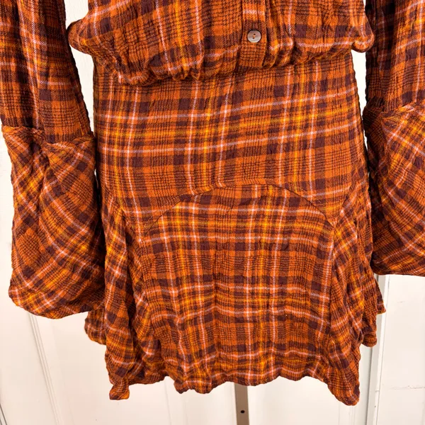 Free People Milo plaid long sleeve mini dress - Image 5