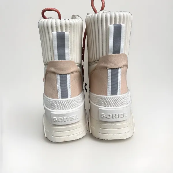 Sorel Brex Cozy Boot Lace Chalk Pink Quartz Leather Shearling Platform Boots - Image 6