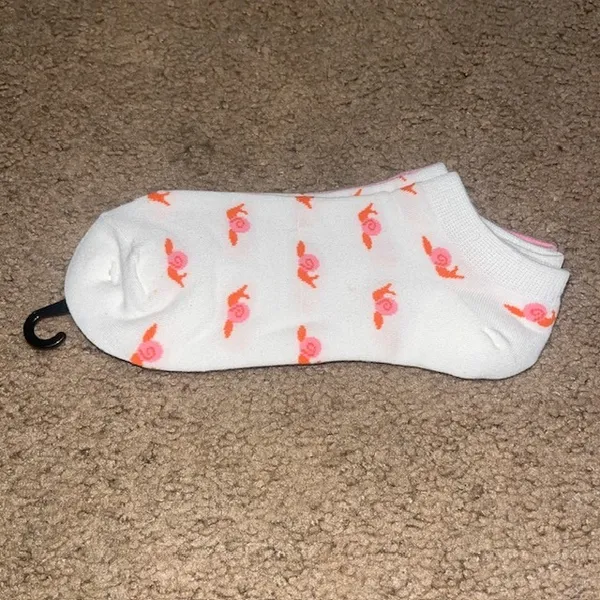 Kate Spade Low Cut‎ Socks 3 Pairs Snail Print White Grey Pink One Size 4-10 - Image 3