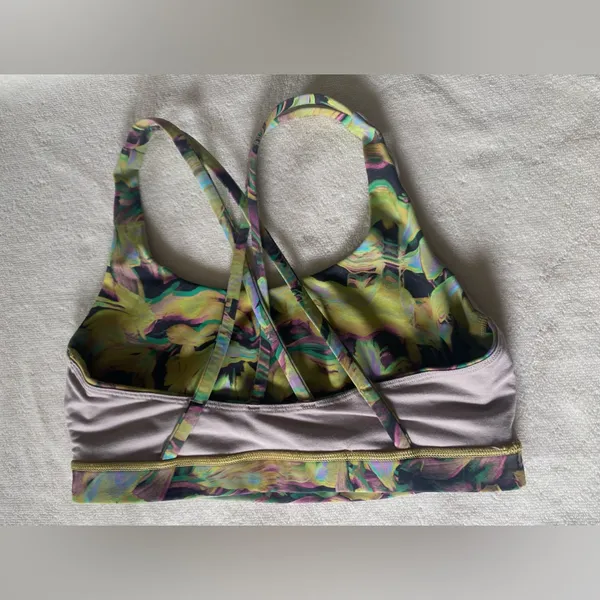 Lululemon Discontinued sport bra Floral Abstract - Yellow & Green - Image 6