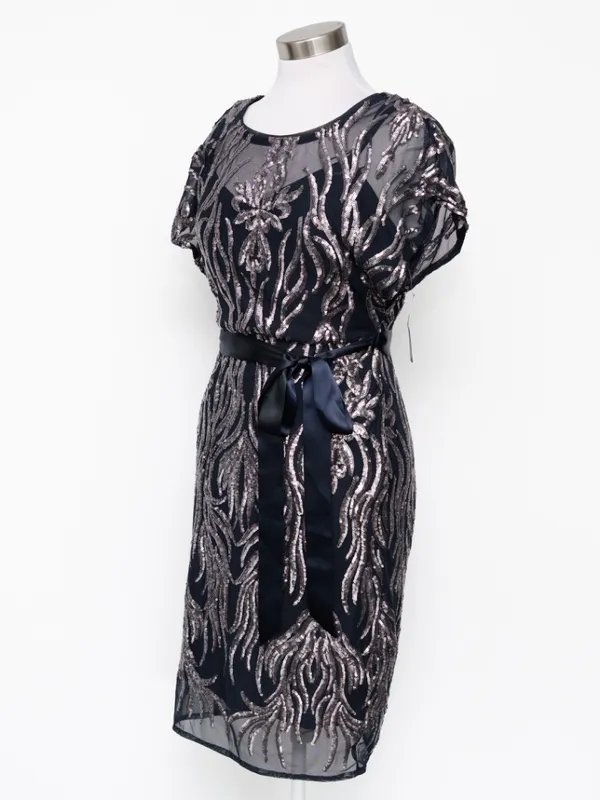 R&M Richards - Two-Tone‎ Sequin Sheath Cocktail Dress - Image 13