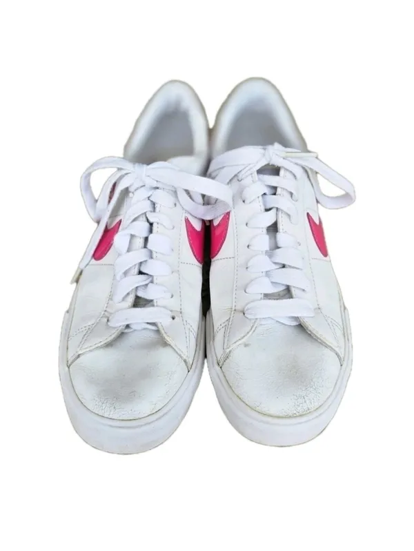 Nike Women's Pink White Sneaker Shoes Leather Size 8 Vintage Y2K 90s girlcore - Image 6
