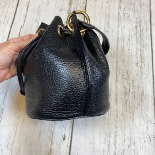 Anna Paola Italian Leather Bucket Drawstring Bag - Image 7