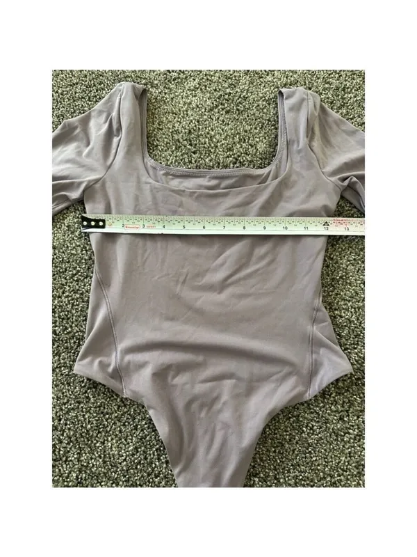 Lululemon Nulu Square Neck Long Sleeve Bodysuit Purple XS - Image 8