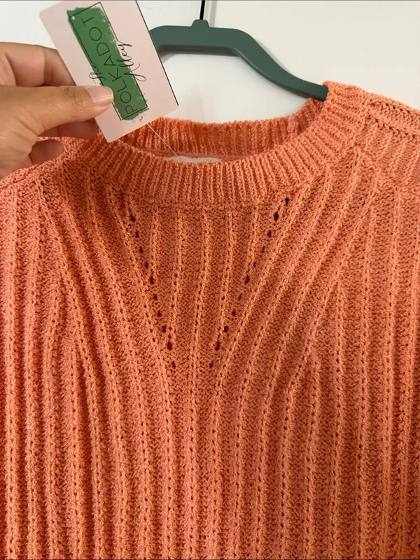BiBi Bright Orange Short-Sleeve Crewneck Knit Top - Image 6