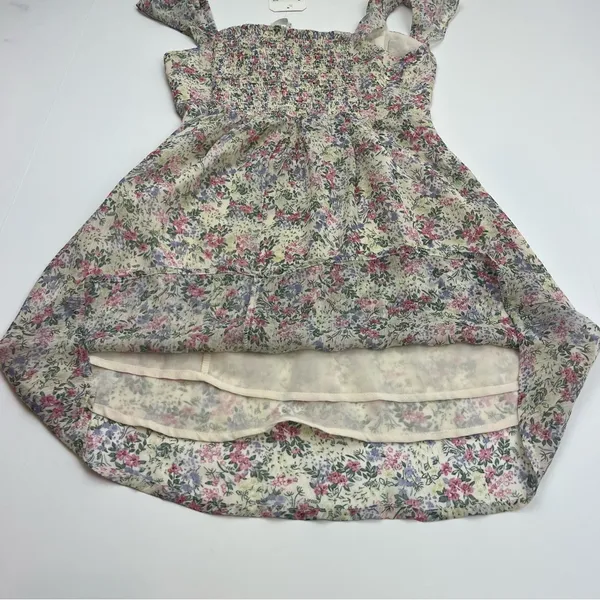 Altar’d State Ivory Multi Floral‎ Dress Women XS Fit & Flare Sheer Coquette NEW - Image 11