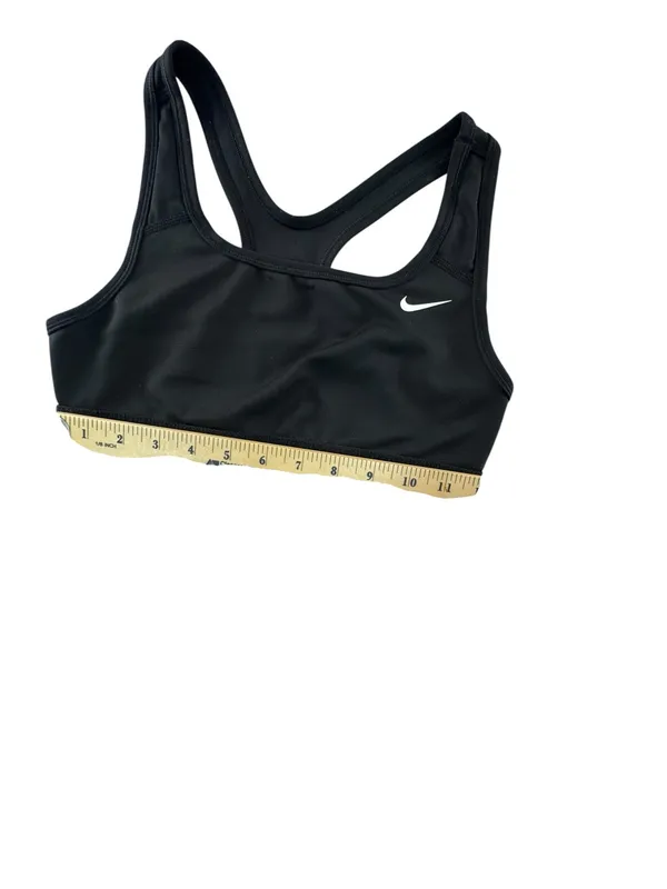 Nike Black Racerback Sports Bra with White Swoosh - Image 3