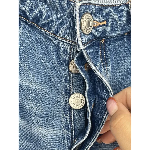 American Eagle Womens‎ 8short Tomgirl Distressed Button Fly Ripped Denim Bin9 - Image 2