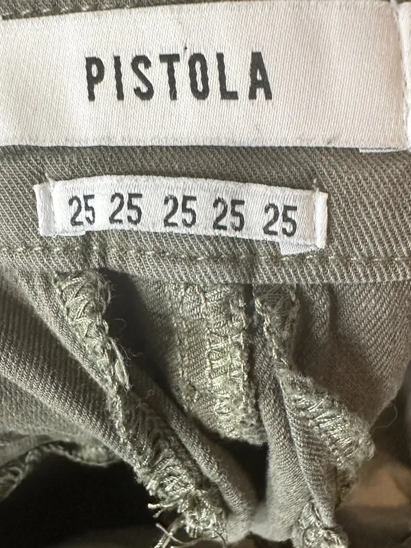 Pistola Pants Womens Luci High Rise Cropped Green Chino Red Racer Stripe Size 25 - Image 4
