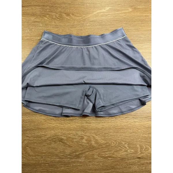 Nike Dri-FIT Tennis Skort Womens L Gray Built In Shorts Flared Athletic Skirt - Image 7
