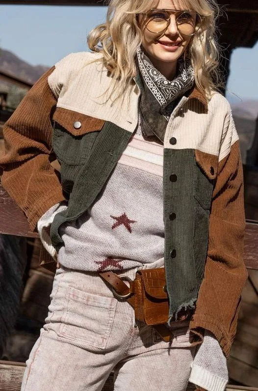 Not Your Boyfriend's Color Block Corduroy Jacket - Image 4