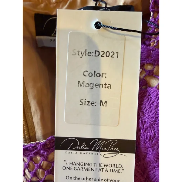 Dalia MacPhee Lace Midi Dress Women Medium Purple NWT Floral Guipure Lace‎ Party - Image 11