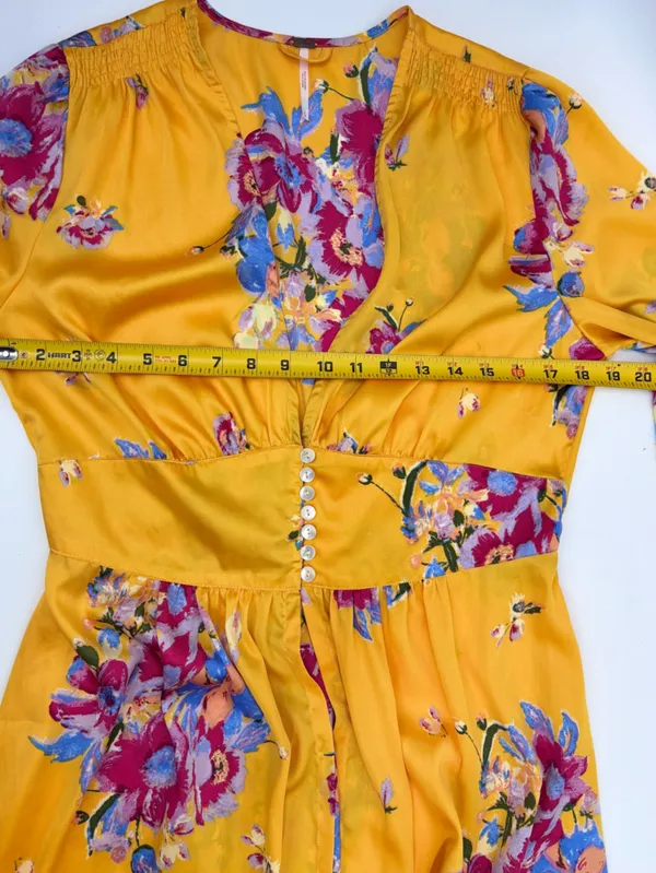 Free People Yellow Floral Maxi Duster - Image 8