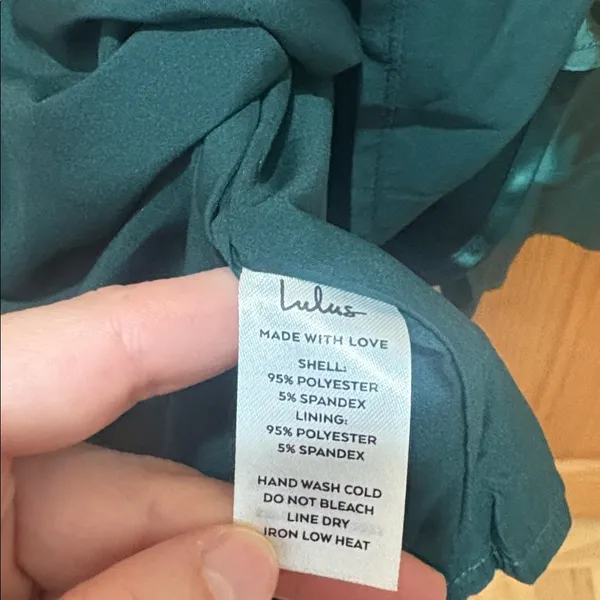 Lulus Dreams Come True Emerald Green Satin Ruffled Mini Dress Size Medium NWT - Image 5