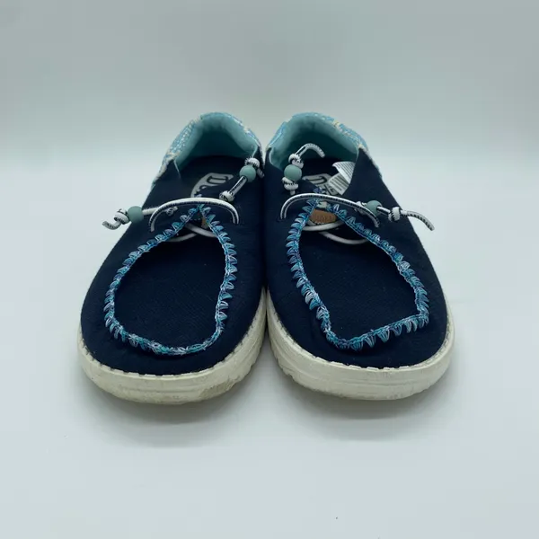 Hey Dude Navy Blue Wendy Funk Jacquard Slides Slip-On Easy Beaded Women's size 6 - Image 2