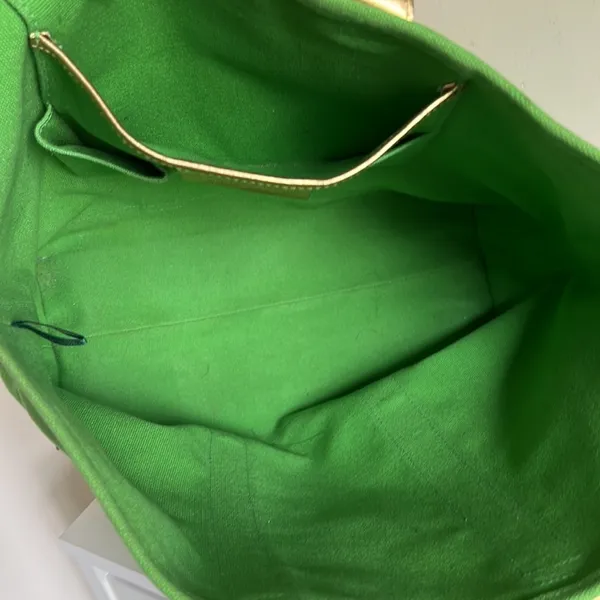 Lauren Ralph Lauren Green and Gold Summer Canvas Tote - Image 8