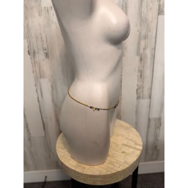 Gold Waist Chain with Multicolor Beads – Adjustable Body Chain Jewelry - Image 2