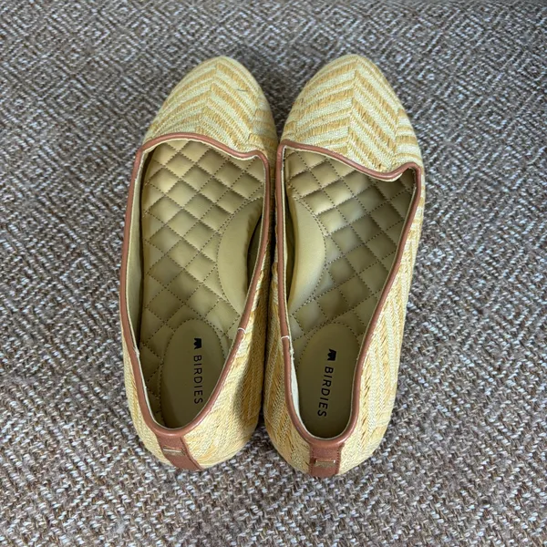 Birdies Womens Chevron Woven Slip-On Loafers in Natural Tan Sz 8.5 Casual Comfy - Image 5