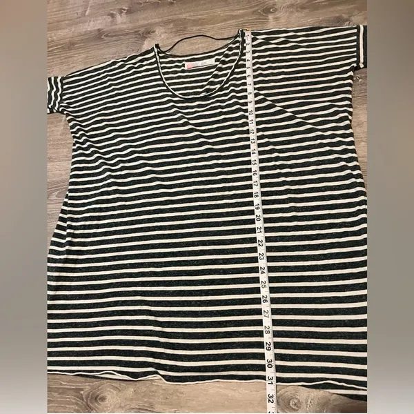 Free People Beach One Body Un Corp Green Striped Oversized Tunic Top Long Sleeve - Image 3