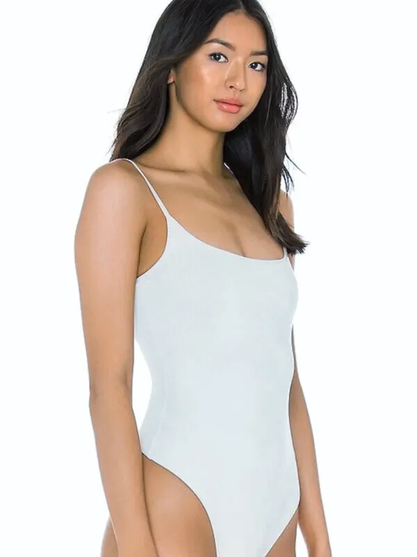 Free People Intimately Strappy Basique Simple Basic Gray/Blue Bodysuit Top Sz M - Image 6