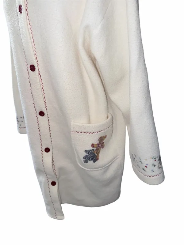 Etam Lingerie Vintage Fleece Robe Teddy Bear Sweeter Than You Long Coat Size XL - Image 3