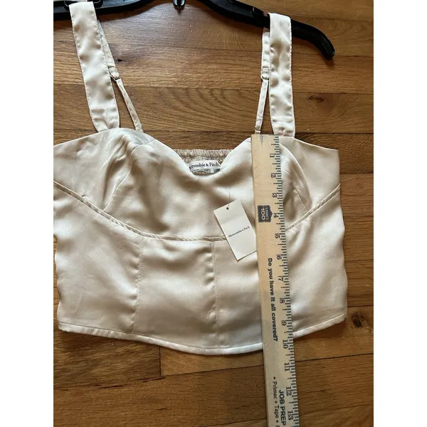 Abercrombie & Fitch Satin Style Corset Crop Top Size XS Party Summer Vacation - Image 7