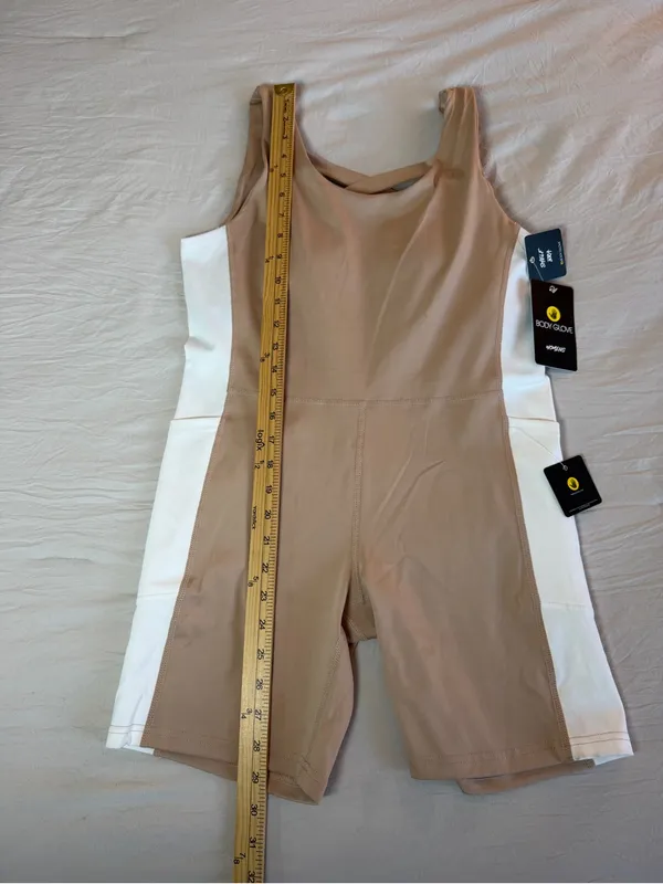 Body Glove‎ Nude and White Colorblock Performance Romper - Image 5