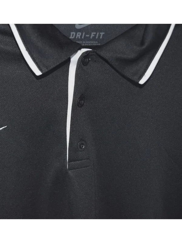 Nike Dri-Fit Black Golf Polo Shirt White Trim Size XL Short Sleeve White Piping - Image 5