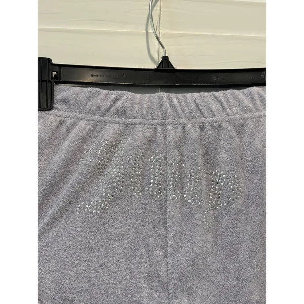NWOT Juicy Couture Joggers Women L Lavender Terry Rhinestone Logo Y2K Loungewear - Image 3