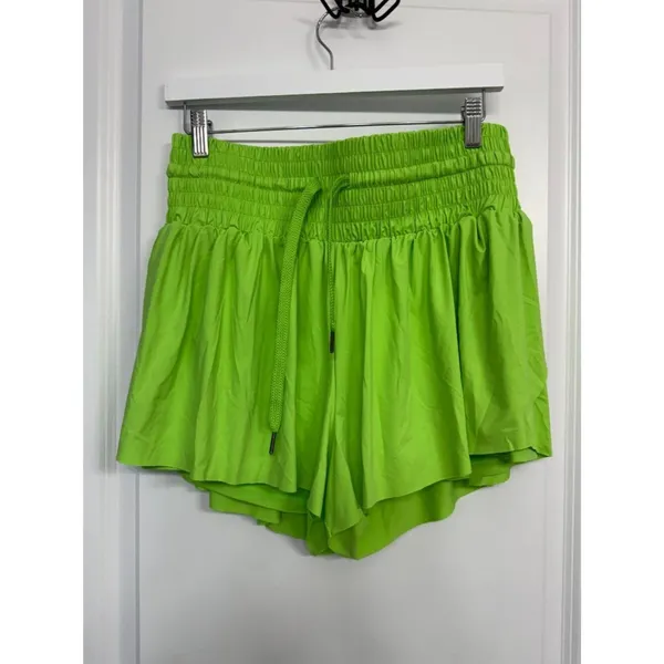 NWOT Neon Green Flowy Athletic Running Shorts XL - Image 3